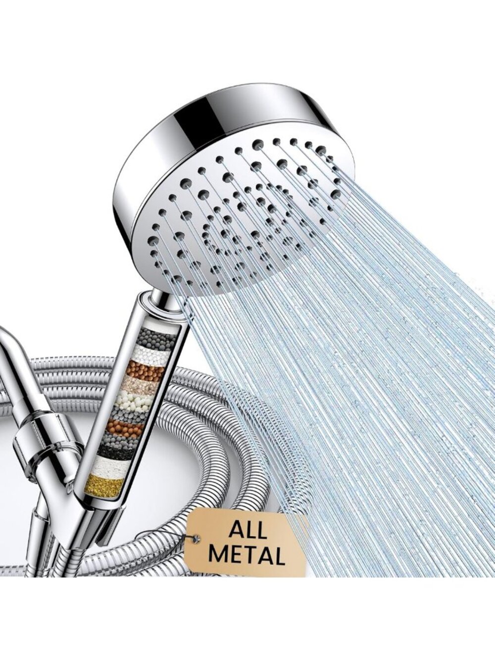 High Pressure Handheld Filtered Shower Head - Spa Quality Water Experience